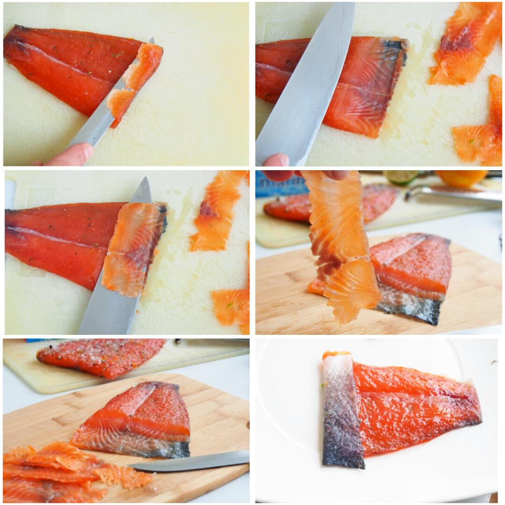 Tostas de salmón marinado, creme fraiche y eneldo - Paso 2