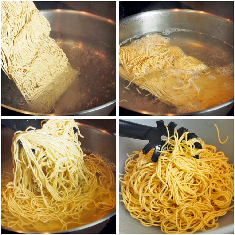 Salteado de noodles con gambas y verduras - Paso 1
