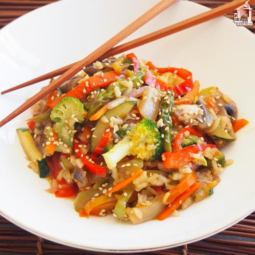 Wok de verduras con soja